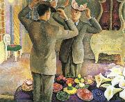 Diego Rivera Hat seller oil painting artist